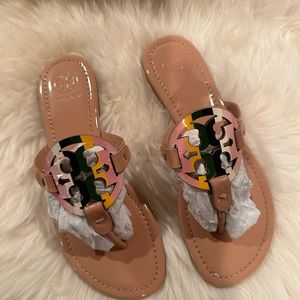Tory Burch Patent Miller Sandals.